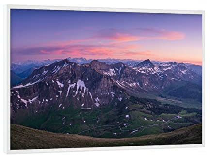 artboxONE Poster mit weißem Rahmen 18x13 cm Natur Alpines Panorama - Bild bregenzerwald Alpen au