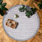 payé Outdoor Teppich Rund - 120x120cm - Wetterfest - Grau Weiß - Bordüre - Teppiche für Terrasse Balkon Garten Indoor