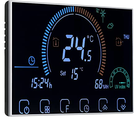 Irishom WiFi Thermostat Raumthermostat für Wasser-Fußbodenheizung Programmierbar mit Touchscreen-LCD-Display, APP-Steuerung