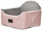 Hunde Auto Sitz, Hundebett 2in1 | Autositz für Hunde, Rückbank, Vordersitz | Universal Waschbar Hundeautositz für Hunde und Katzen | Farbe: Rosa | Kunstleder, Flauschig Plüsch | Große: 48 x 48 cm