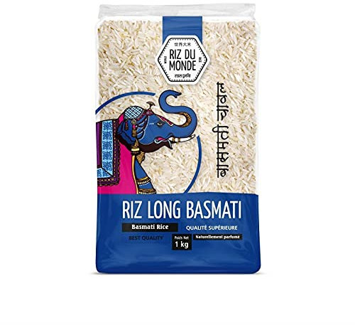 RIZ LONG BASMATI ELEPHANT 1 KG, RIZ DU MONDE, LOT DE 3