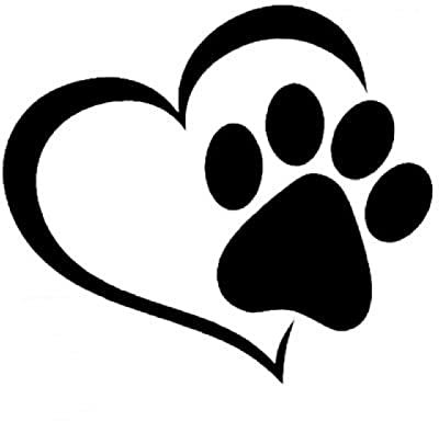 SAPHON 3D Hunde Aufkleber Autoaufkleber 15Cm Autoaufkleber, Niedliche Hundepfote Mit Pfirsichherz, Cartoon-Tier, Hund, Katze, Liebe, Haustier, Fußabdrücke, Fußabdruck, Vinyl-Aufkleber