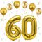 VUCDXOP Gold Luftballon 60, XXL Riesige Geburtstag Ballon 60, 40 - 101cm Ballon Zahl Deko Folienballon Zahlen 0 & 6, Geburtstagsdeko Jubiläum Party Deko, Fliegt mit Helium (Nummer 60)