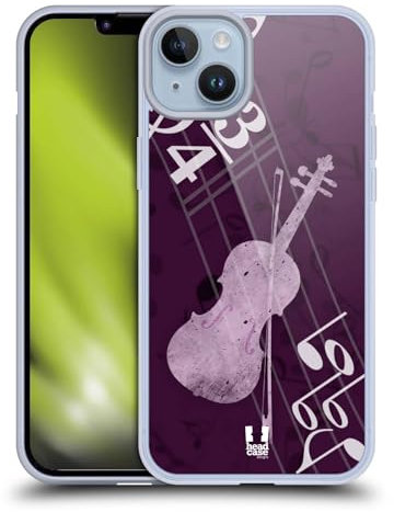 Head Case Designs Violín Música Caso de Gel Suave Compatible con Apple iPhone 14 Plus