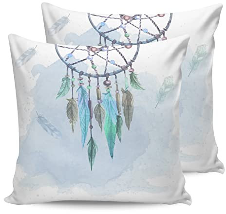 Kissenbezüge 2 Stück Ethnisches Retro Art Böhmisches Dreamcatcher Bild Sofakissen Moderne Kissenbezug, Für Stuhlmöbel, Draussen, 45x45cm