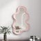 xixi-home Specchio da parete irregolare, 2025, con ganci, 26 x 41 cm, per bagno, camera da letto, soggiorno, bagno (rosa 2)