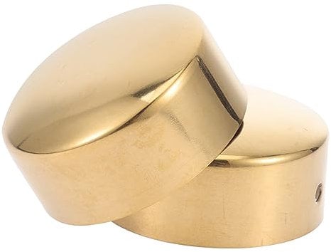 OSALADI 2pcs Metal Handrail End Caps Tube Plug Round Handrail Fittings Staircase Accessories Diameter 50mm Titanium Finish for Wooden Rails