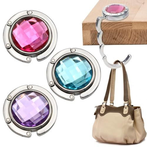 GNHG 3 Pezzi Gancio Borsa da Tavolo,Porta Borsa da Tavolo, Ganci per Borsa Pieghevoli per Tavolo, Gancio Appendi Borsa Tascabili, Gancio Appendiabiti da Tavolo Gancio Titolare