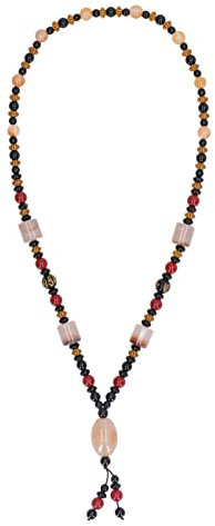 RXMORI Lucky Dzi Bead Anhänger Halskette, Dzi Perlen Lange Halskette Modische Ethnische Stil Simulation Dzi Perlen Pullover Kette für Männer und Frauen, One Size, Standard