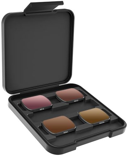 FPVtosky ND Filter Set für DJI Osmo Pocket 3-4er Pack (ND16, ND32, ND64, ND256) - Mehrschichtvergütete Objektivfilter für verbesserte Luftbildfotografie & Videografie mit Ihrem DJI Pocket 3 Zubehör