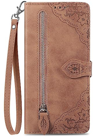 NEXCURIO Handyhülle für Samsung Galaxy A51 / A515F Hülle Klappbar mit Kartenfäch Ständer Klapphülle Schutzhülle Leder Wallet Flip Case Cover Tasche Handytasche Stoßfeste - Braun