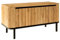 Home4You Garderobenbank - 98 x 42 cm - Akazie teilmassiv - Schwarz - Metall - mit 1 Klappe