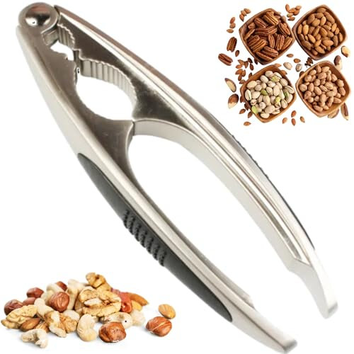 BONDIBUY Schiaccianoci, Schiaccianoci in ferro, Schiaccianoci in ferro e silicone (Ferro e silicone, 15,5 CM)