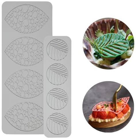 Zfseyuh 2 Pièces Feuilles Gâteau Fondant Moules Feuilles Forme Gâteau Moule en Silicone Moule à Fondant en Silicone pour la Décoration de Gâteaux, Fondants, Chocolats, Gelées