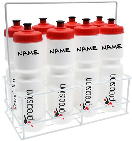 8 PACK 750ml Pull Top Sports Water Bottle & Carrier Holder - Training Team Lid