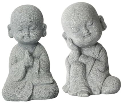 POPETPOP 2 Pièces Petits Ornements De Décor De Voiture Ornement Bonsaï Gadgets De Voiture Décor De Yoga Déco Zen Porche Figurine De Thé Kung Fu Décor Chinois Petit Grès Ménage