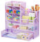 Marbrasse Organizer Scrivania in Rete,Porta Penne per Scrivania, Multifunzione Organizer da Cassetti per Casa Ufficio Cancelleria(Viola)