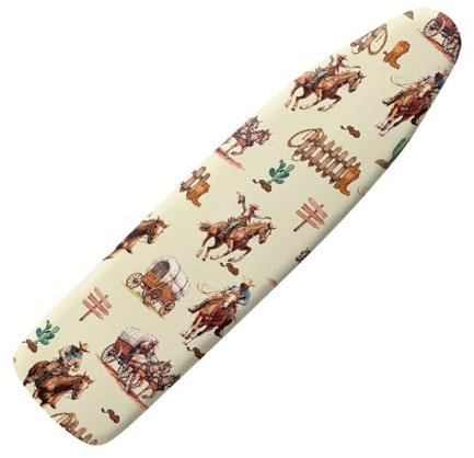 Coloranimal Cowboy Print Replacement Ironing Board Cover with Elastic Edge Iron Covers for Ironing Iron Board Covers Stylish Scorch Resistant Iron Pad Cover Sleeve Ironing Board Padded Cover Full Size