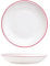 NBHDEK Piatti Piani in Ceramica dal Design Semplice da 8 Pollici con Bordo Rosso-Set di 2-Bianco