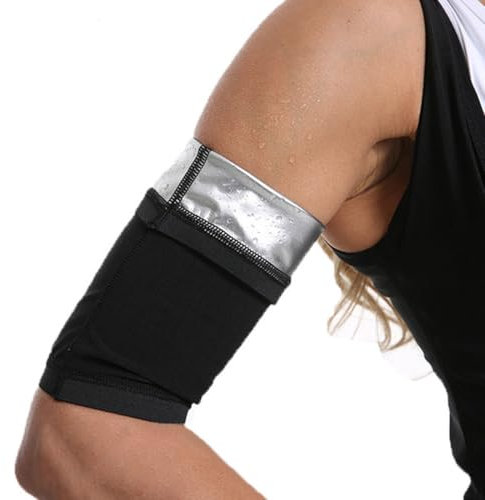 AFCJLTO Lot de 2 Brassards de Sudation, Anti-Transpiration pour Bras de Sauna, Manchons Amincissants et Réglables pour l'Entraînement Sportif des Bras