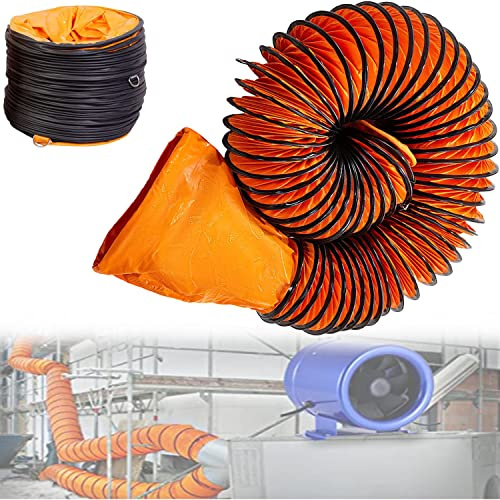 LZDOYY Lufttransportschlauch Warmluftschlauch Tragbarer HochleistungsLufttransportschlauch Spiralschlauch Lüftungsschlauch Orange Belüftungsschlauch für Heizgebläse,5M-15CM