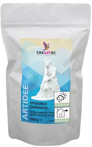 Sandras-Bastelladen Artebianco Gießmasse - 1kg - Wetter- und Frostbeständig aus feinstem Carrara Marmor