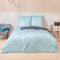 ESTELLA Mako-Satin Bettwäsche 155x220 Luan Azur Uni Waben Rauten 7919-640