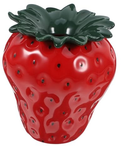 IMIKEYA Vase aux Fraises Vase en céramique Fraise Décoration Maison Vase en céramique Vase décoratif pour Salon Vase à Fleurs Design Porte-Fleurs en céramique vases en céramique Rouge