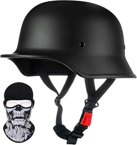 Retro-Halbhelm für Motorräder im deutschen Stil, Retro-Halbschalenhelm mit DOT/ECE-Zulassung, Vintage-Offener Helm, Jet-Helm für Damen und Herren, Fahrrad, Cruiser, Chopper, Moped A,XXL=63-64CM