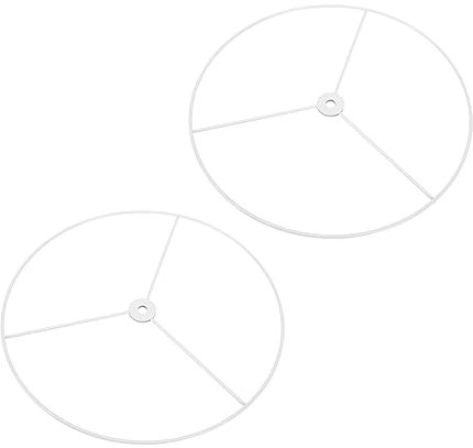 LIFKICH Hängende Deckenleuchte Lampenschirm Rahmen Weiß Runde Kronleuchter Halterung E27 Sockel 20cm Durchmesser 2pcs