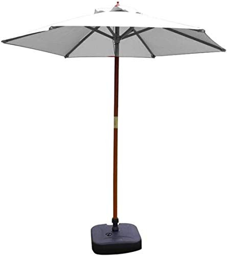 ZJFHEYUO Sonnenschirme für den Garten im Freien, Terrassenschirm für den Außenbereich, weißer Gartenschirm mit Seilzug für den Strand, Pool, Hinterhof, UV-Schutz 50+