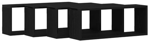 vidaXL Modernes Wandmontiertes Regal Set aus 4 für Innengebrauch - Stylische, hochwertige Holzstauraumlösungen für Wohnzimmer und Home Organisation - Deko-Regal Einheit - Verstellbar