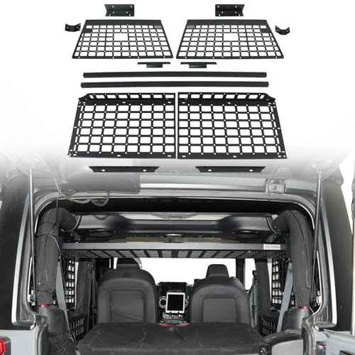 für Wrangler JK Hardtop Zweitürer 2007-2017 Gepäcknetz Stauraum Kofferraum Metall (Fenster und Mitte)