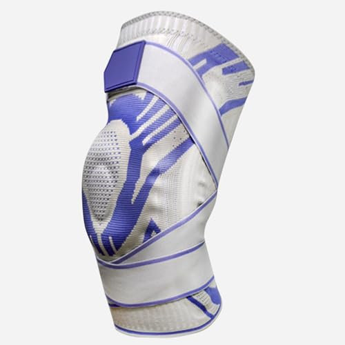 Drakon Rodillera Menisco y Ligamento. Rodillera de Compresión para Gym y Futbol con Estabilizadores Laterales y Bandas Ajustables. Rodillera Rotuliana para Hombre y Mujer. (Morado, Large)