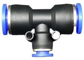 PAKMEZ 12-6-12mm Tee 3 Way Platic Push In to One Touch Fitting Pneumatic Air Adapter