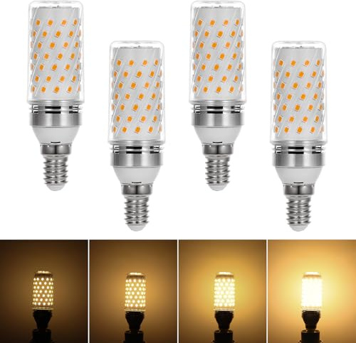 I-SHUNFA E14 LED Mais Dimmbar Lampen, Warmweiss 3000K 7W E14 Maiskolben Birnen,ersetzt 70 W Halogenlampe, LED Leuchtmittel für Kronleuchter, Wandlamp AC 220-240V (4er Pack)