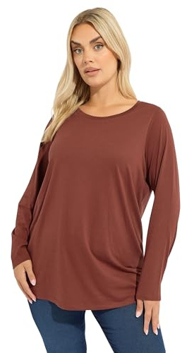 Yours Curve Orange Long Sleeve Core T-Shirt - Women's - Plus Size Curve
