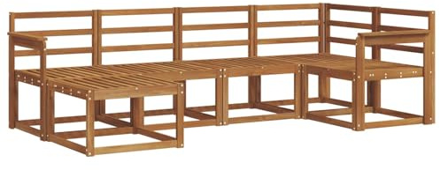 vidaXL Outdoor-Sofagarnitur 6 pcs Natur, Outdoor-Sofa-Set, Moderne Terrassenlounge, langlebige Gartenmöbel, modular, Terrassensitzmöbel