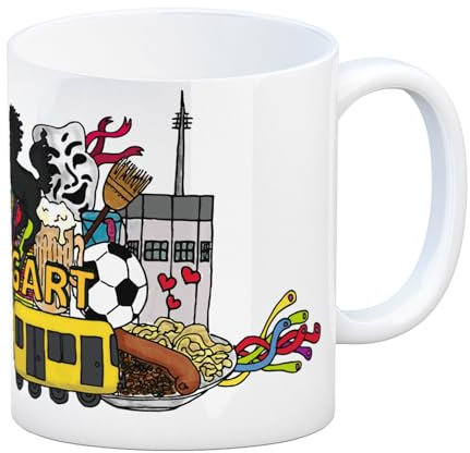 trendaffe Kaffeebecher mit Wimmelgrafik Stuttgart Motiv