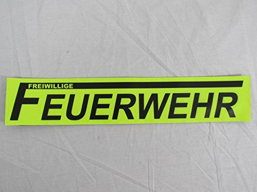 FREIWILLIGE FEUERWEHR 3M Reflex Rückenschild 38x8cm Zitronengelb