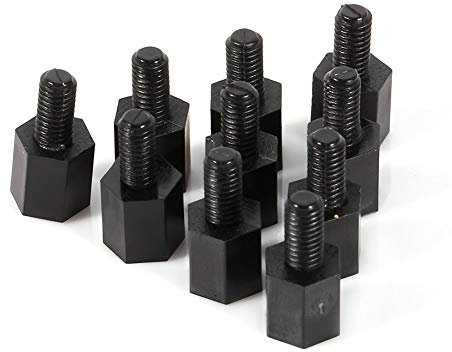 100 Kit di Assortimento Accessori da Formato da Distanziali Viti E Dadi Esagonali di Nylon Neri M3 6 mm + 6 mm Distanziali Esagonali M3