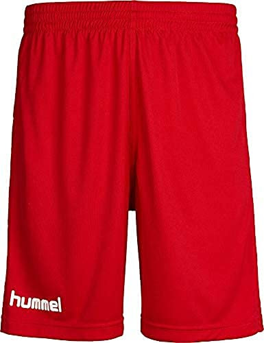 hummel Jungen Sporthose Kurz-Core Poly Shorts-Trainingshose Herren Hohe Bewegungsfreiheit-Laufshorts, True Red Pro, 116-128 (S)