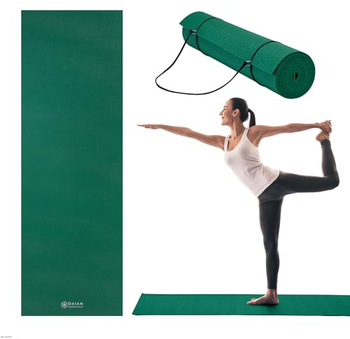 Gaiam Essentials Hochwertige Yogamatte mit Tragetuch (L x B x T): 183 x 61 x 0,6 cm
