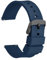 WOCCI 14mm Bracelet de Montre Silicone pour Femme et Homme avec Boucle Noire (Bleu Foncé)
