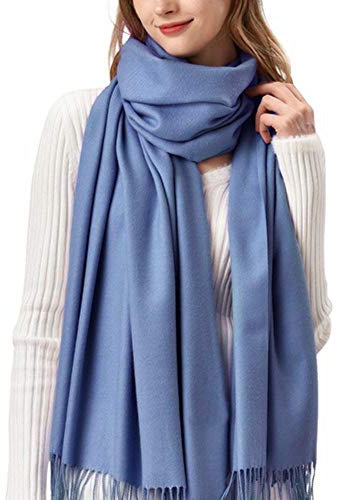 SAGIUSDM Écharpe en Cachemire Femme Hiver Châle Châle Wraps Soft Warm Blanket Couverture Foulards Foulard Gris Noir Kaki Rose, Bleu Moyen