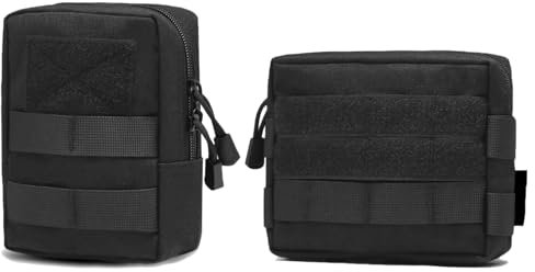 TRIWONDER Taktische Hüfttaschen, Molle Klein Tasche, Wasserdicht Gürteltasche Beutel für Camping Wandern Jagd (02 Schwarz)