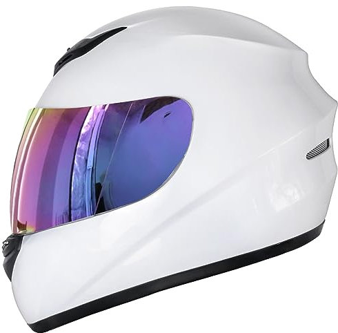 Zorax ZOR-819 White S (55-56cm) Full Face Motorbike Motorcycle Helmet Road Legal ECE 2206 + Iridium Visor