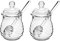 Froiny 2pcs 250ml Glass Bottle Honey Pot Clear Jam Jar Set with Spoon and Lid for Home Kitchen Use Glass Pot Container
