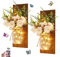 GUANSHAN 1PC Einmachglas Wandleuchten, LED-Streifenleuchten mit künstlicher Blume und Holzplatte Rustikale Wandleuchten Hängelaterne für Schlafzimmer, Garten, Wanddekoration