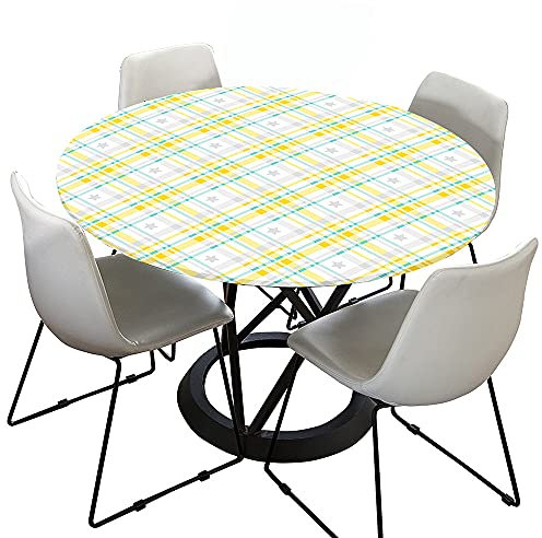 FANSU Runde Tischdecke Garten Abwaschbar, 3D Motiv Serie Polyester Fleckschutz Tischdecken Größe wählbar für Gartentisch, Outdoor in Kiche, Haushalt & Wohnen (Weiße Sterne,Durchmesser 90cm)